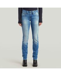 G-Star - Midge Slim Straight Jeans - Lyst