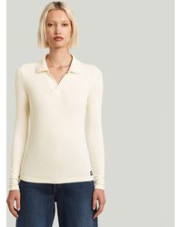 G-Star - Ribbed Slim Poloshirt - Lyst