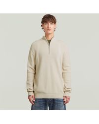 G-Star - Structure Half Zip Knit - Lyst