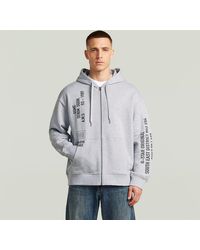 G-Star - Sweat Stencil Relaxed Hoodie Zip - Lyst