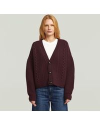 G-Star - Cable Cropped Gebreid Vest - Lyst