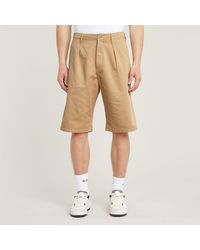 G-Star - Pleated Chino Shorts - Lyst