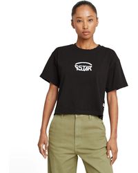 G-Star - Cropped Logo Relaxed Top - Lyst