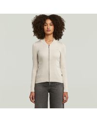 G-Star - 3D Biker Knit Slim Full Zip Knit - Lyst