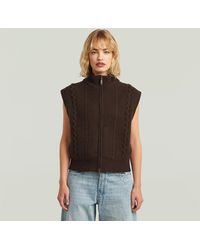 G-Star - Veste Cable Full Zip Knit - Lyst