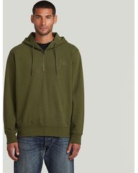 G-Star - Script Half Zip Hoodie Sweater - Lyst