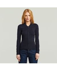 G-Star - 3D Biker Knit Slim Full Zip Knit - Lyst