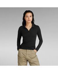 G-Star RAW - Ribbed Slim Polo Top - Lyst