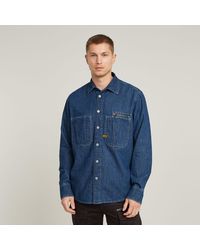 G-Star - Pleated Zip Regular Shirt - Lyst
