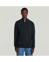 G-Star - Structure Half Zip Knit - Lyst