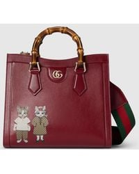 Gucci - 〔グッチ ダイアナ〕日本限定 ヒグチユウコ ミディアム トートバッグ, ボルドー, レザー - Lyst