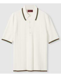 Gucci - Knit Polo Shirt With Web, Ready-To-Wear - Lyst