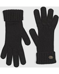 Gucci - Rib Knit Wool Cashmere Gloves - Lyst