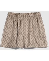 Gucci - Printed Silk Twill Shorts - Lyst
