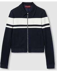 Gucci - Cotton Jersey Jacket With Embroidery - Lyst
