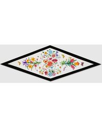 Gucci - Pañuelo Con Forma De Rombo De Sarga Estampado - Lyst