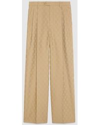 Gucci - Gg Wool Jacquard Trousers - Lyst