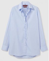 Gucci - ストライプ コットン シャツ, ブルー, ウェア - Lyst