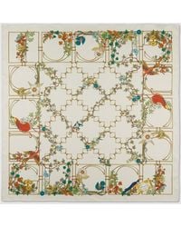 Gucci - Pañuelo Cuadrado De Sarga De Seda Estampada - Lyst