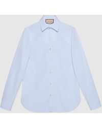 Gucci - ダブルg コットンシルク シャツ, Size 16+, ブルー, ウェア - Lyst