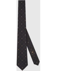 Gucci - Krawatte Aus Seidenjacquard Mit Doppel G Und Karos - Lyst