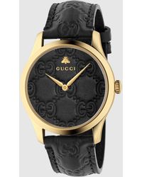 Gucci 【公式】 (グッチ)〔g-タイムレス〕ウォッチ(38 Mm)ブラック グッチ シグネチャーブラック