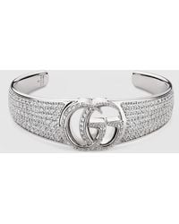 Gucci - Gg Marmont Crystal Cuff Bracelet - Lyst