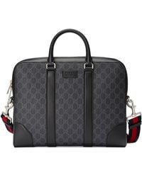 Gucci GG Supreme Briefcase - Zwart