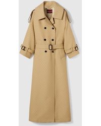 Gucci - Ggシルクウールクレープ ダブルブレスト コート, ベージュ, ウェア - Lyst