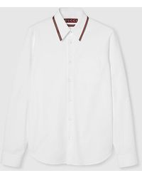 Gucci - Oxford Cotton Shirt With Web - Lyst