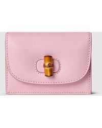 Gucci - Card Case With Bamboo, Leather - Lyst