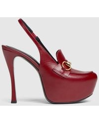 Gucci - Platform Slingback With Horsebit, Leather - Lyst
