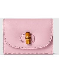Gucci - Card Case With Bamboo, Leather - Lyst