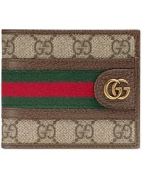 Gucci GG Supreme Canvas & Leather Three Pigs Wallet - Brown