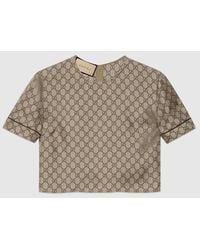 Gucci - Camiseta de Seda con Motivo GG Supreme - Lyst