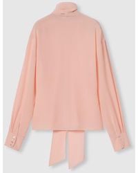 Gucci - Bluse Aus Crêpe De Chine Mit Halsschleife, Größe - Lyst