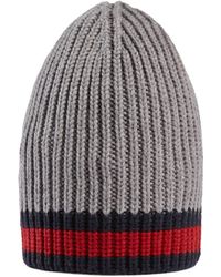 Gucci Mütze aus Wolle mit Web - Grau