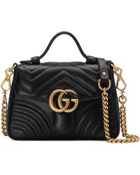 Gucci Mini sac à main GG Marmont - Noir