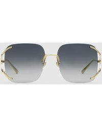 Gucci - Quadratische Sonnenbrille Aus Metall - Lyst