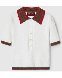 Gucci - Cotton Lace Polo T-shirt - Lyst