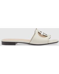 Gucci - Cut Leather Sandals - Lyst
