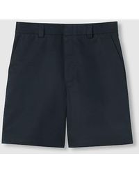 Gucci - Double Cotton Twill Short With Web - Lyst