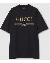 Gucci - Cotton Jersey And Silk T-Shirt With Print, Ready-To-Wear - Lyst