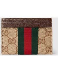 Gucci - Card Case With Web - Lyst