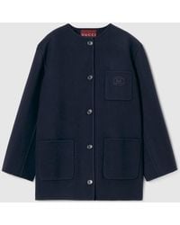 Gucci - Wool Coat With Embroidery, Ready-To-Wear - Lyst