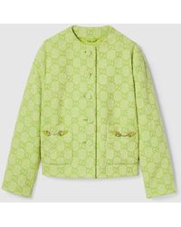 Gucci - GG Bouclé Cotton Jacket With Horsebit - Lyst