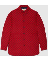 Gucci - GG Wool Flannel Padded Overshirt - Lyst