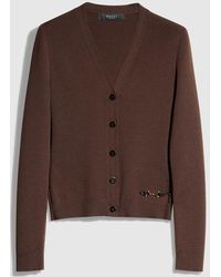 Gucci - Fine Rib Knit Wool Cardigan With Horsebit - Lyst