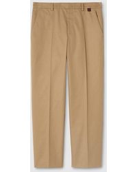Gucci - Cotton Twill Trousers With Web Detail - Lyst