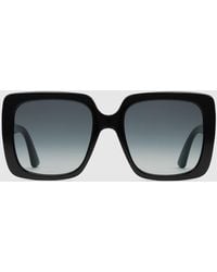 Gucci - Sonnenbrille Mit Rechteckigem Rahmen Aus Acetat - Lyst